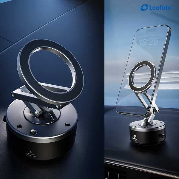 Leofoto Halterung PM-04 Magnetischer Handyhalter mit elektrischem Saugnapf
