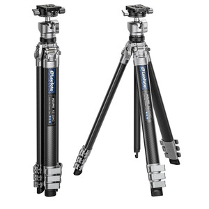 Leofoto Carbon-Dreibeinstativ AZ-204C+LH-25R Azure Half Silver