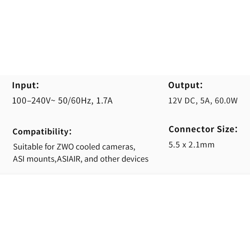 ZWO Netzteil 12V 5A