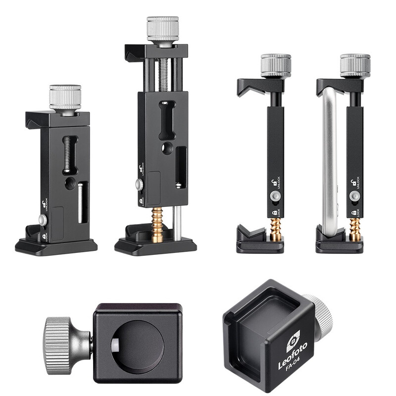 Leofoto Mounting Double handle + smartphone holder + flash shoe mount VC-2