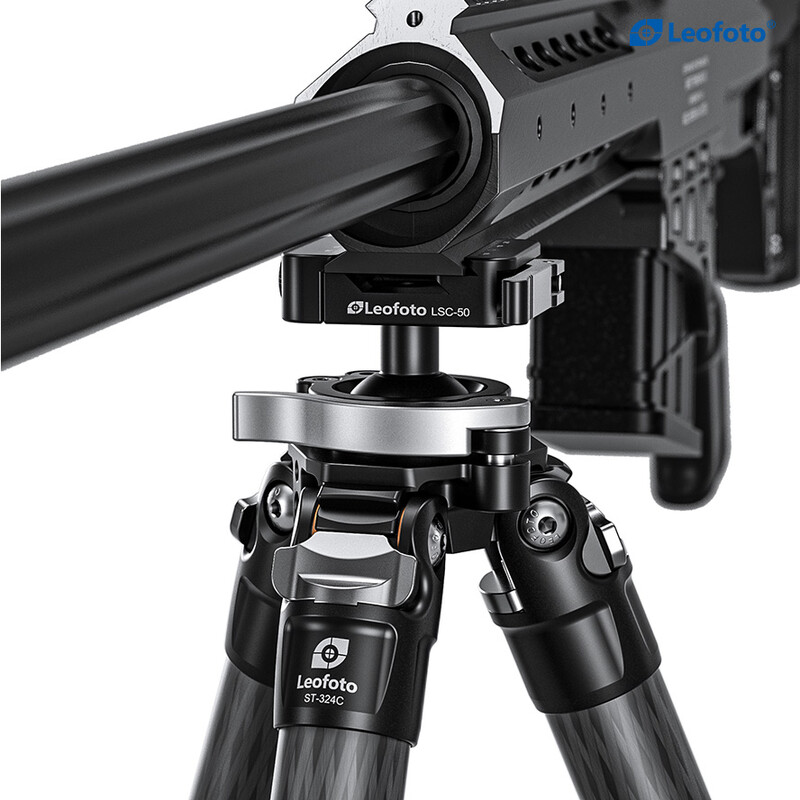 Leofoto ST-324C carbon tripod with rifle mount