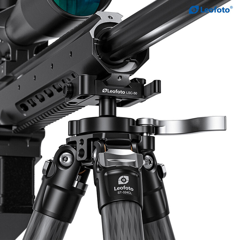 Leofoto ST-324CL carbon tripod with rifle mount