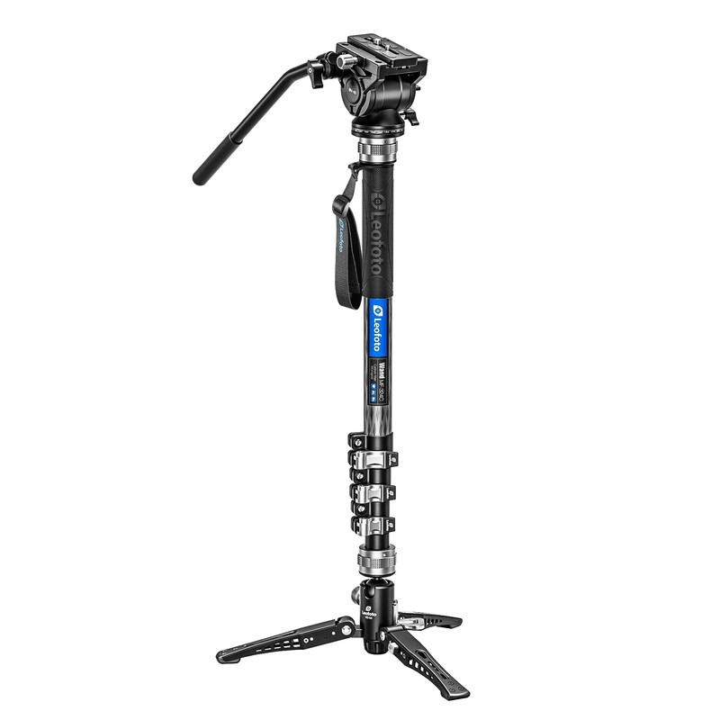 Leofoto Carbon Monopod MF-324C + Pan-Tilt Head VD-04 + Video Tilt Head BV-10