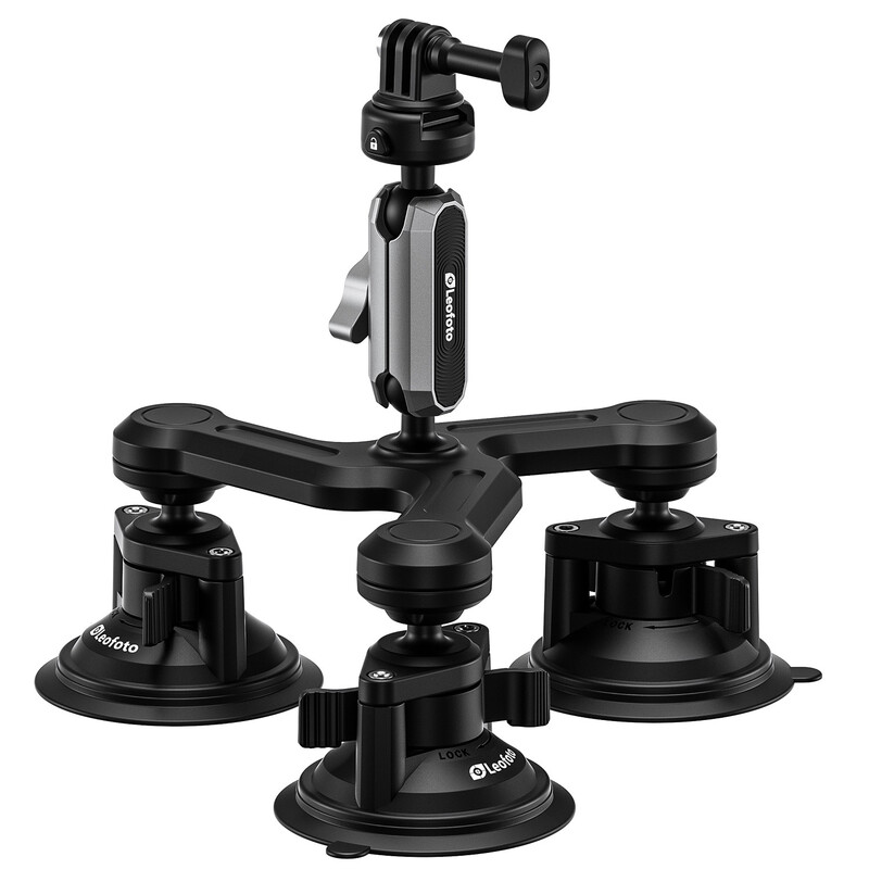 Leofoto LAC-05 Triple suction tripod for action cameras
