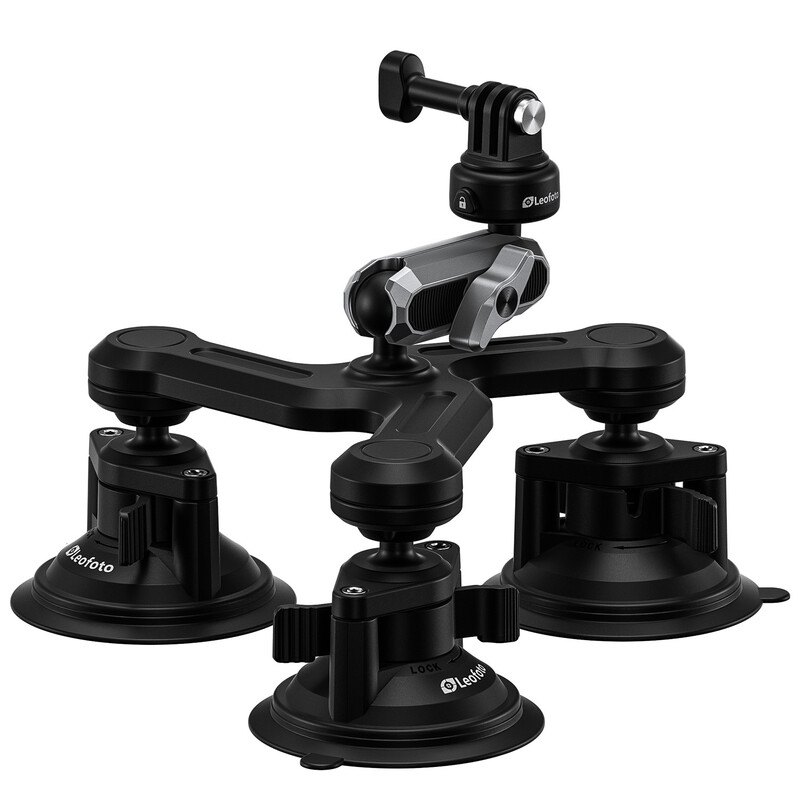 Leofoto LAC-05 Triple suction tripod for action cameras