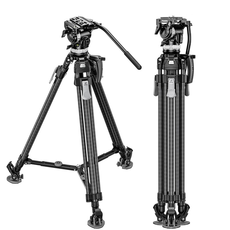 Leofoto Carbon-Dreibeinstativ LVF-143C+FH-5L