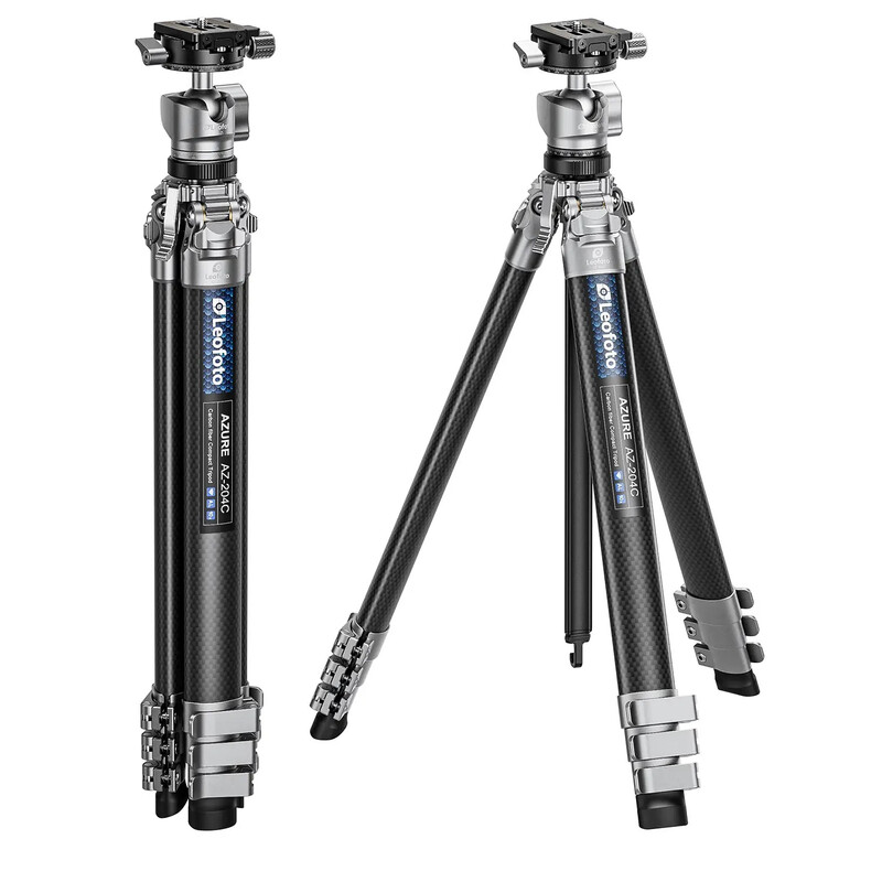 Leofoto Carbon-Dreibeinstativ AZ-204C+LH-25R Azure Half Silver