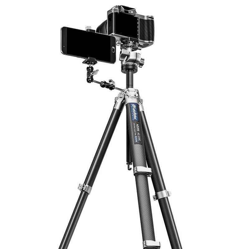 Leofoto Carbon-Dreibeinstativ AZ-235C+LH-30R Azure Half Silver